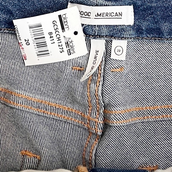 NWT Good American Good Curve High Rise Skinny Crop Distressed Jeans in Blue411 - Picture 7 of 10